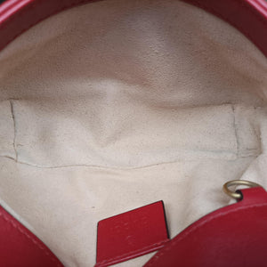 Pre-owned Gucci GG Marmont Red Leather 476433 shoulderbag | stylenewstar