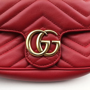 Vintage Gucci GG Marmont Red Leather 476433 shoulderbag | stylenewstar