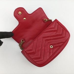 Vintage Gucci GG Marmont Red Leather 476433 shoulderbag | stylenewstar