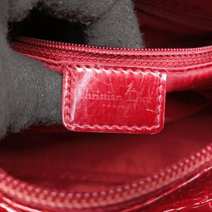 Pre-owned Christian Dior Lady Dior Red Patent shoulderbag | stylenewstar