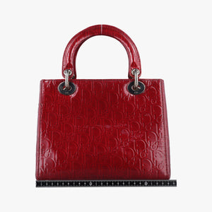 Pre-owned Christian Dior Lady Dior Red Patent shoulderbag | stylenewstar