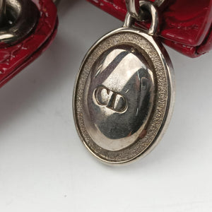 Pre-owned Christian Dior Lady Dior Red Patent shoulderbag | stylenewstar