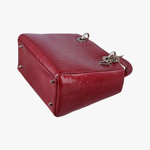 Pre-owned Christian Dior Lady Dior Red Patent shoulderbag | stylenewstar