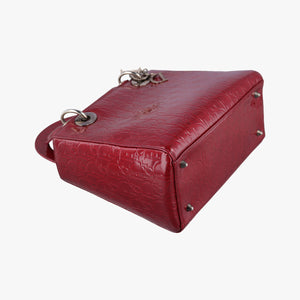 Pre-owned Christian Dior Lady Dior Red Patent shoulderbag | stylenewstar