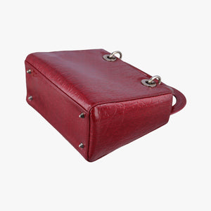 Pre-owned Christian Dior Lady Dior Red Patent shoulderbag | stylenewstar