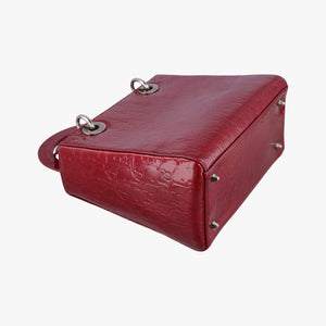 Pre-owned Christian Dior Lady Dior Red Patent shoulderbag | stylenewstar
