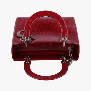 Pre-owned Christian Dior Lady Dior Red Patent shoulderbag | stylenewstar