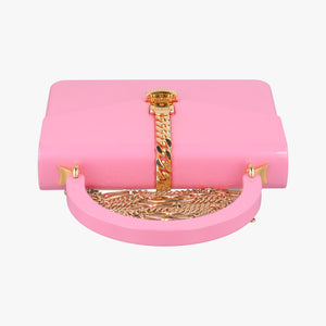 Pre-owned Gucci Sylvie 1969 Acrylic Mini Hand Pink Acrylic 589482 shoulderbag | stylenewstar
