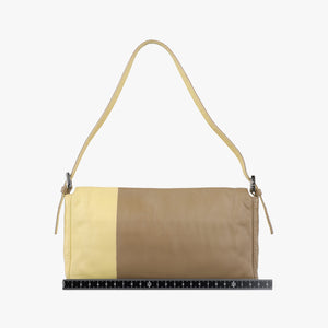 Pre-owned Fendi Baguette Brown × Yellow lambskin handbag | stylenewstar