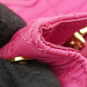 Secondhand Prada Chain Quilting Flap Rose nylon shoulderbag | stylenewstar