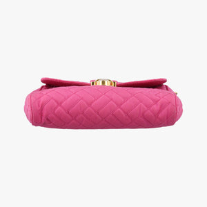Secondhand Prada Chain Quilting Flap Rose nylon shoulderbag | stylenewstar