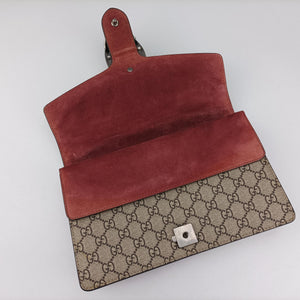 Pre-owned Gucci Dionysus beige×red×multi PVC coated canvas × suede 400249 shoulderbag | stylenewstar
