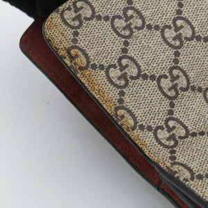 Pre-owned Gucci Dionysus beige×red×multi PVC coated canvas × suede 400249 shoulderbag | stylenewstar