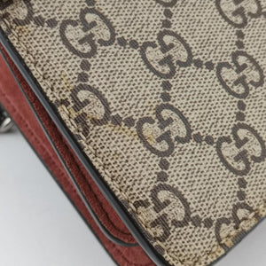 Pre-owned Gucci Dionysus beige×red×multi PVC coated canvas × suede 400249 shoulderbag | stylenewstar