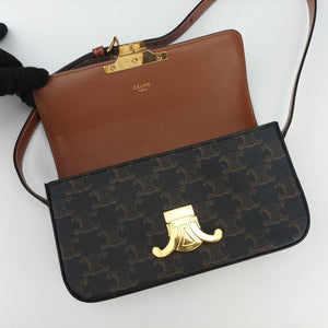 Vintage Celine TRIOMPHE Brown PVC coated canvas handbag | stylenewstar