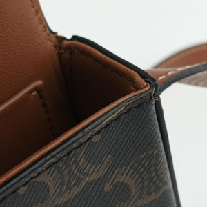 Vintage Celine TRIOMPHE Brown PVC coated canvas handbag | stylenewstar
