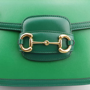 Pre-owned Gucci The Hacker Project Horsebit 1955 Green Leather 602204 shoulderbag | stylenewstar