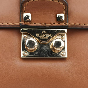 Vintage Valentino Rockstud Glam Lock Orange Leather shoulderbag | stylenewstar