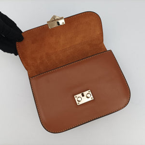 Vintage Valentino Rockstud Glam Lock Orange Leather shoulderbag | stylenewstar