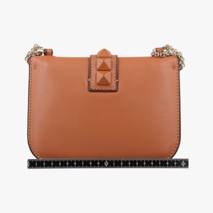 Vintage Valentino Rockstud Glam Lock Orange Leather shoulderbag | stylenewstar