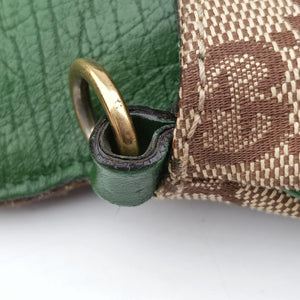 Pre-owned Gucci Horsebit Beige×green×ivory Canvas×Leather 131470 handbag | stylenewstar