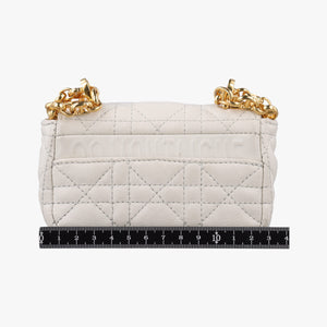 Secondhand Christian Dior Caro micro White Leather shoulderbag | stylenewstar
