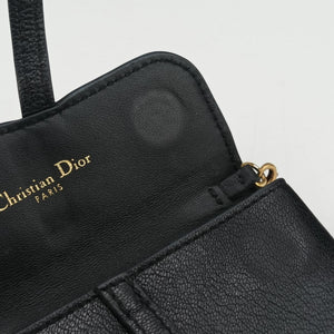 Pre-owned Christian Dior Saddle Black Leather shoulderbag | stylenewstar