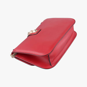 Pre-owned Valentino Rockstud Glam Lock Red Leather shoulderbag | stylenewstar