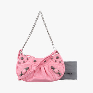 Pre-owned Balenciaga Le Cagole mini Pink Leather shoulderbag | stylenewstar