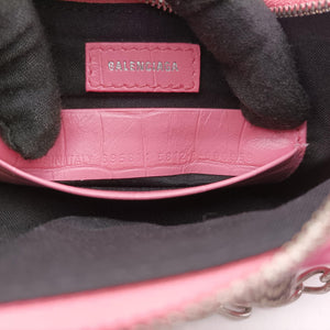 Pre-owned Balenciaga Le Cagole mini Pink Leather shoulderbag | stylenewstar