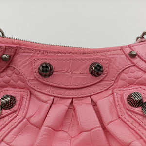 Pre-owned Balenciaga Le Cagole mini Pink Leather shoulderbag | stylenewstar