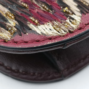 Pre-owned Valentino Rockstud Glam Lock Burgundy x Multicolour fabric x Leather shoulderbag | stylenewstar