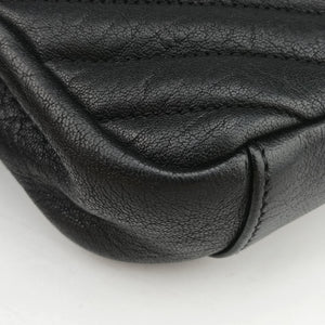 Pre-owned Yves Saint Laurent COLLEGE Black Leather 428056 shoulderbag | stylenewstar