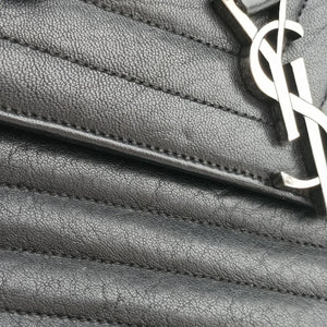 Pre-owned Yves Saint Laurent COLLEGE Black Leather 428056 shoulderbag | stylenewstar