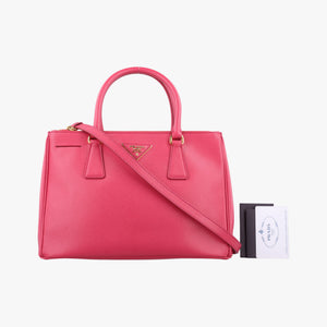 Pre-owned Prada Galleria Pink SAFFIANO Leather BN1786 shoulderbag | stylenewstar