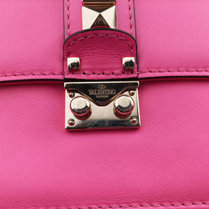 Secondhand Valentino Rockstud Glam Lock Pink Leather shoulderbag | stylenewstar