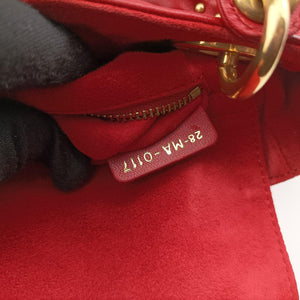 Pre-owned Christian Dior Lady Dior Red lambskin shoulderbag | stylenewstar