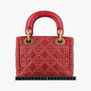 Pre-owned Christian Dior Lady Dior Red lambskin shoulderbag | stylenewstar