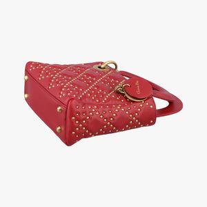 Pre-owned Christian Dior Lady Dior Red lambskin shoulderbag | stylenewstar