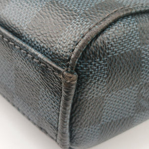 Pre-owned Louis Vuitton Newport Messenger PM black×navy Damier Cobalt N41587 shoulderbag | stylenewstar