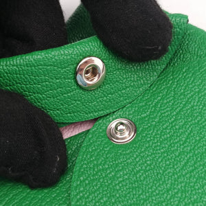 Pre-owned Hermes Bastia Green Leather bifoldwallet | stylenewstar