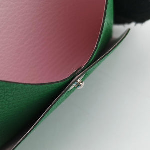 Pre-owned Hermes Bastia Green Leather bifoldwallet | stylenewstar
