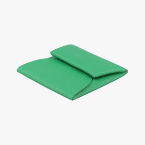 Pre-owned Hermes Bastia Green Leather bifoldwallet | stylenewstar