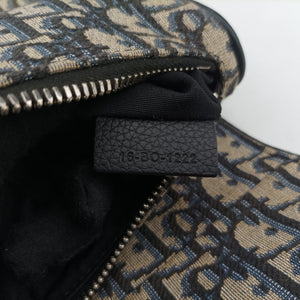 Vintage Christian Dior Saddlebags Gray×Navy×Black Jacquard×Leather bum bag/waist bag | stylenewstar