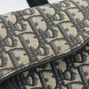 Vintage Christian Dior Saddlebags Gray×Navy×Black Jacquard×Leather bum bag/waist bag | stylenewstar