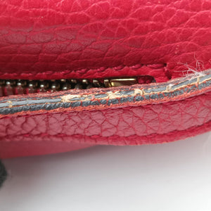 Pre-owned Gucci Bree Microguccissima Beige x red Canvas×Leather 449413 shoulderbag | stylenewstar