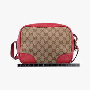 Pre-owned Gucci Bree Microguccissima Beige x red Canvas×Leather 449413 shoulderbag | stylenewstar
