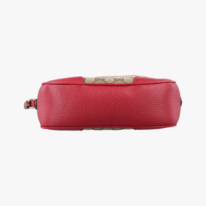Pre-owned Gucci Bree Microguccissima Beige x red Canvas×Leather 449413 shoulderbag | stylenewstar
