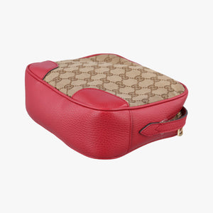 Pre-owned Gucci Bree Microguccissima Beige x red Canvas×Leather 449413 shoulderbag | stylenewstar