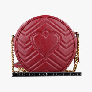 Pre-owned Gucci GG Marmont Red Leather 550154 shoulderbag | stylenewstar